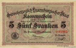 5 Francs LUSSEMBURGO  1919 P.29c SPL+