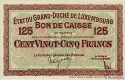 125 Francs LUXEMBOURG  1919 P.32r AU