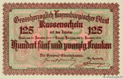 125 Francs LUXEMBOURG  1919 P.32r AU