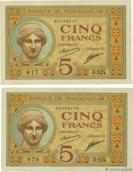 5 Francs MADAGASKAR  1926 P.035 fST+