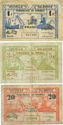 1, 5 et 20 Francs Lot NOUVELLE CALÉDONIE  1943 P.55a, P.56b et P.57b TB