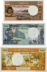 100, 500 et 1000 Francs Lot NOUVELLES HÉBRIDES  1980 P.18b, P.19c et P.20b NEUF