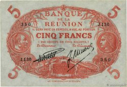 5 Francs Cabasson rouge ÎLE DE LA RÉUNION  1938 P.14 SUP+