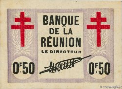 50 Centimes ISOLA RIUNIONE  1943 P.33 AU+