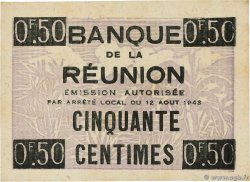 50 Centimes REUNION ISLAND  1943 P.33 AU+