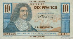 10 Francs Colbert REUNION INSEL  1947 P.42a fST