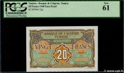 20 Francs Épreuve TUNISIA  1948 P.22p