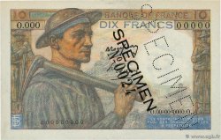 10 Francs MINEUR Spécimen FRANKREICH  1941 F.08.01Spn