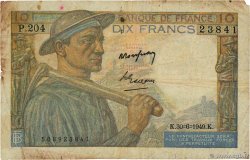10 Francs MINEUR FRANCE  1949 F.08.22 VG