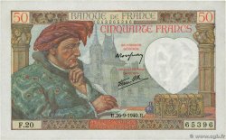 50 Francs JACQUES CŒUR FRANKREICH  1940 F.19.03