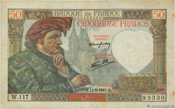 50 Francs JACQUES CŒUR FRANCE  1941 F.19.14 VF-