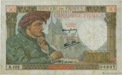 50 Francs JACQUES CŒUR FRANKREICH  1941 F.19.15