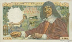 100 Francs DESCARTES FRANCE  1944 F.27.06 SUP