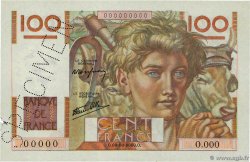 100 Francs JEUNE PAYSAN Spécimen FRANCIA  1945 F.28.01Sp AU
