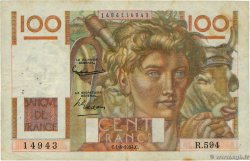 100 Francs JEUNE PAYSAN filigrane inversé FRANKREICH  1954 F.28bis.06 SS