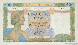500 Francs LA PAIX FRANKREICH  1940 F.32.01 VZ