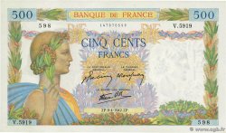 500 Francs LA PAIX FRANCIA  1942 F.32.34 SC+