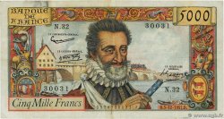 5000 Francs HENRI IV FRANCIA  1957 F.49.04 q.BB