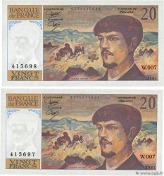 20 Francs DEBUSSY Consécutifs FRANCIA  1981 F.66.02W7 q.FDC