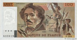 100 Francs DELACROIX imprimé en continu FRANCIA  1991 F.69bis.04b SC