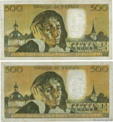 500 Francs PASCAL Lot FRANCE  1972 F.71.08/09 F