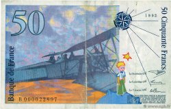 50 Francs SAINT-EXUPÉRY FRANCE  1992 F.72.01aB VF