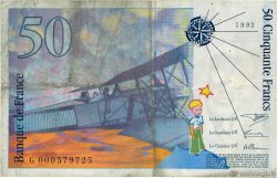50 Francs SAINT-EXUPÉRY FRANCE  1992 F.72.01aG F+