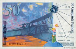 50 Francs SAINT-EXUPÉRY FRANCE  1992 F.72.01aH VF+