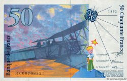 50 Francs SAINT-EXUPÉRY FRANKREICH  1992 F.72.01aH fVZ
