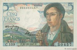 5 Francs BERGER Grand numéro FRANCIA  1947 F.05.07a AU