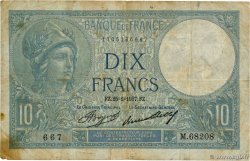 10 Francs MINERVE Grand numéro FRANCE  1937 F.06.18 B+