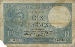 10 Francs MINERVE modifié Petit numéro FRANKREICH  1939 F.07.01 GE