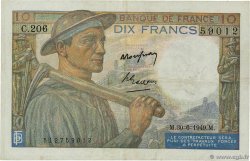 10 Francs MINEUR Grand numéro FRANCE  1949 F.08.22a TTB+