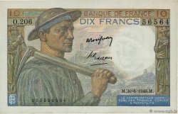 10 Francs MINEUR Grand numéro FRANCE  1949 F.08.22a TTB+
