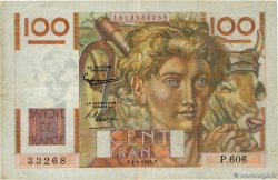 100 Francs JEUNE PAYSAN Grand numéro FRANCIA  1954 F.28.43a MBC