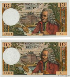 10 Francs VOLTAIRE Petit numéro FRANCIA  1963 F.62.01A1 SC+