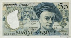 50 Francs QUENTIN DE LA TOUR Grand numéro FRANCIA  1992 F.67.19d MBC