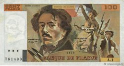 100 Francs DELACROIX Petit numéro FRANCIA  1978 F.68.01A1 MBC