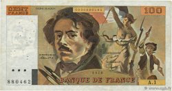 100 Francs DELACROIX Petit numéro FRANCIA  1978 F.68.01A1 BC