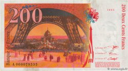 200 Francs EIFFEL Petit numéro FRANCIA  1995 F.75.01 EBC