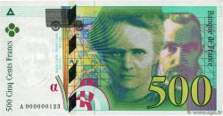 500 Francs PIERRE ET MARIE CURIE Petit numéro FRANCE  1994 F.76.01A UNC