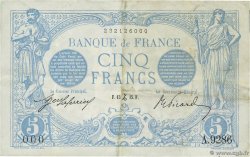 5 Francs BLEU Numéro spécial FRANCE  1915 F.02.34 TTB
