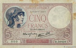 5 Francs FEMME CASQUÉE modifié Numéro spécial FRANCIA  1939 F.04.01 BC