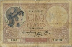 5 Francs FEMME CASQUÉE modifié Numéro spécial FRANCIA  1939 F.04.08 B