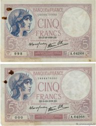 5 Francs FEMME CASQUÉE modifié Numéro spécial FRANCE  1939 F.04.11 F-