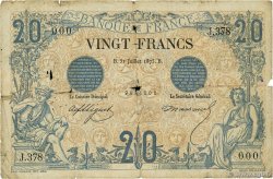 20 Francs NOIR Numéro spécial FRANCE  1875 F.09.02 G