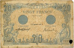 20 Francs BLEU Numéro spécial FRANCE  1912 F.10.02 pr.B