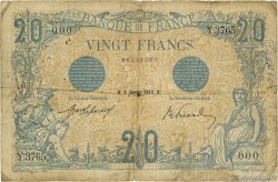 20 Francs BLEU Numéro spécial FRANCIA  1913 F.10.03 q.B