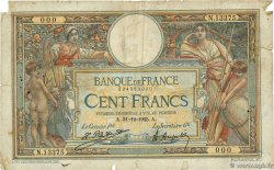 100 Francs LUC OLIVIER MERSON grands cartouches Numéro spécial FRANCIA  1925 F.24.03 q.MB