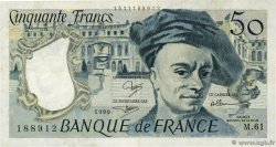 50 Francs QUENTIN DE LA TOUR Fauté FRANCIA  1990 F.67.16 MBC
